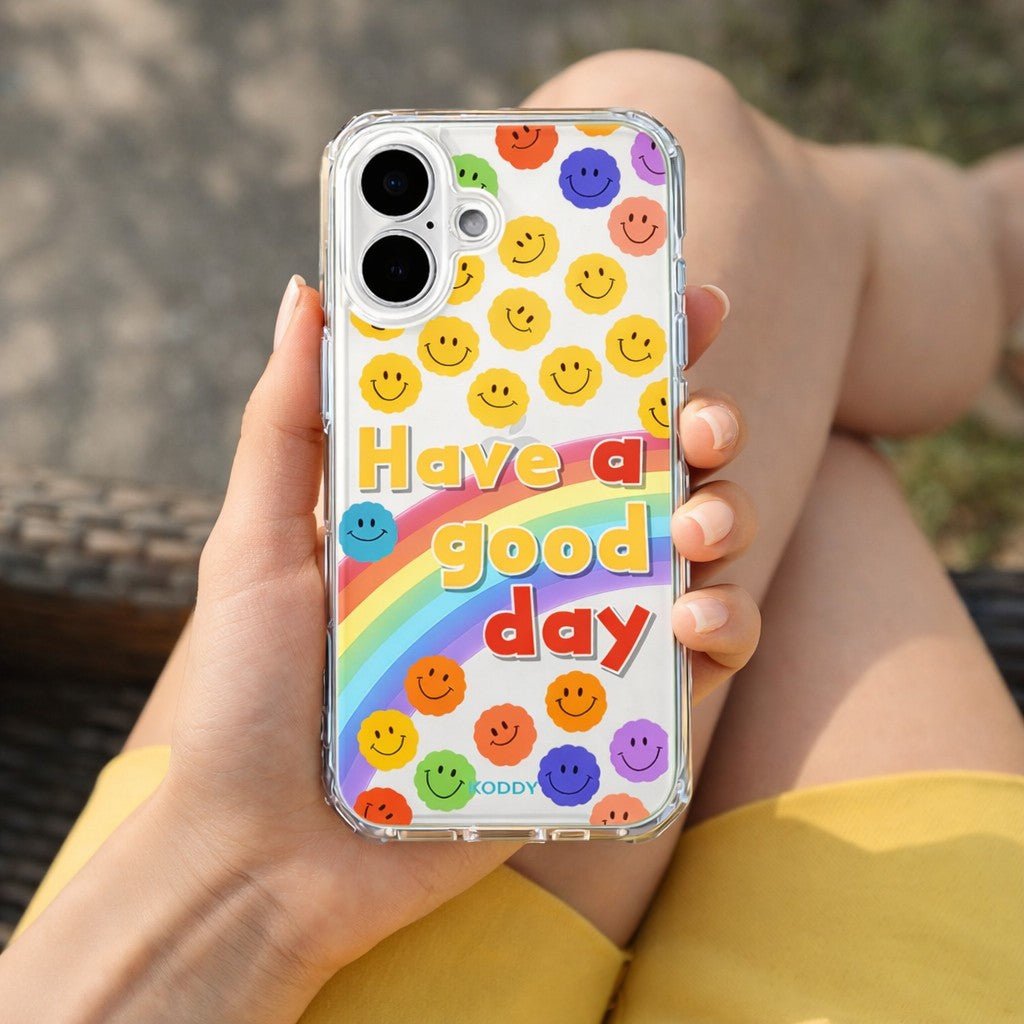 Colorful Smiley Face Rainbow Phone Case - KODDY aesthetic iphone case UK