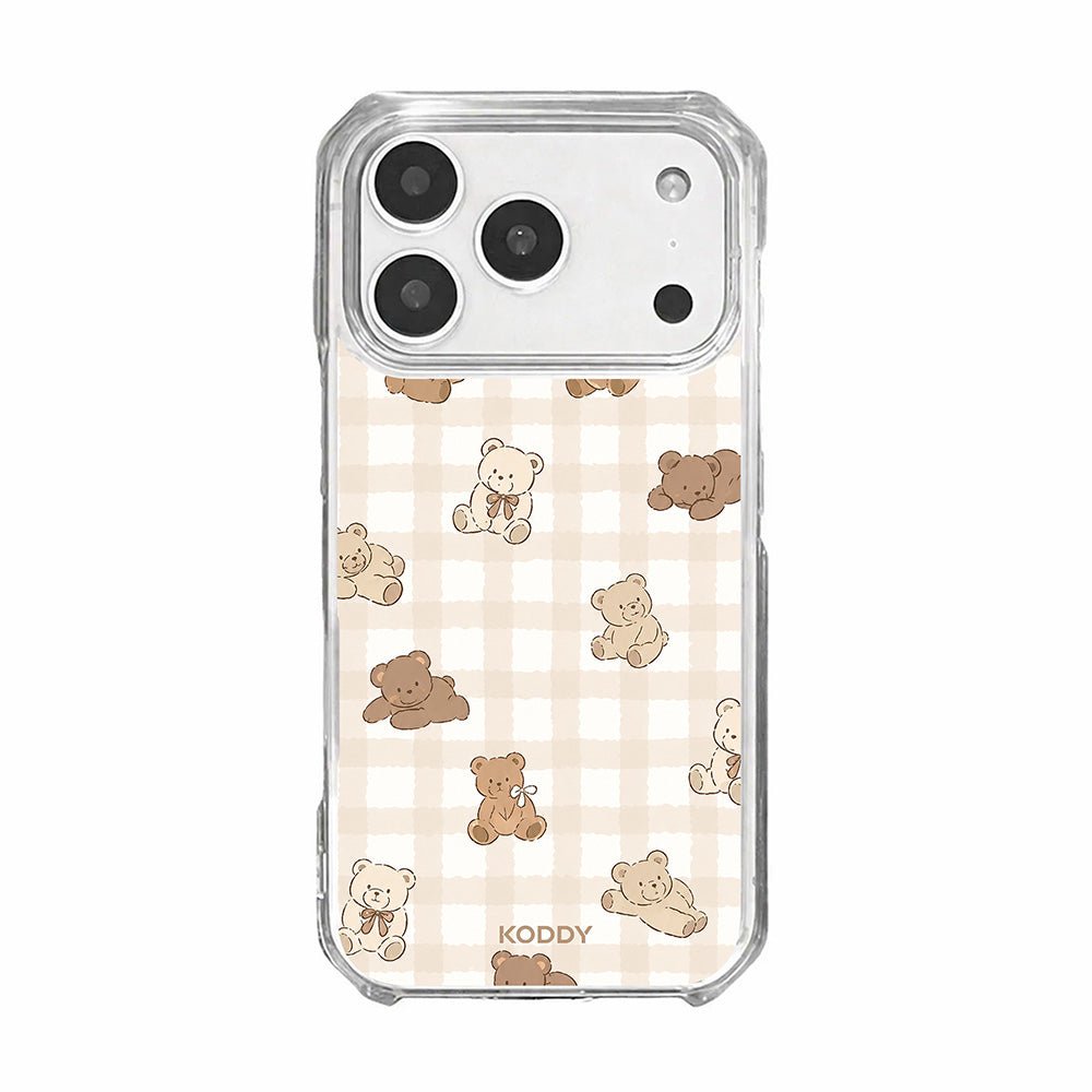Cozy Teddy Check Phone Case-KODDY aesthetic iphone case UK