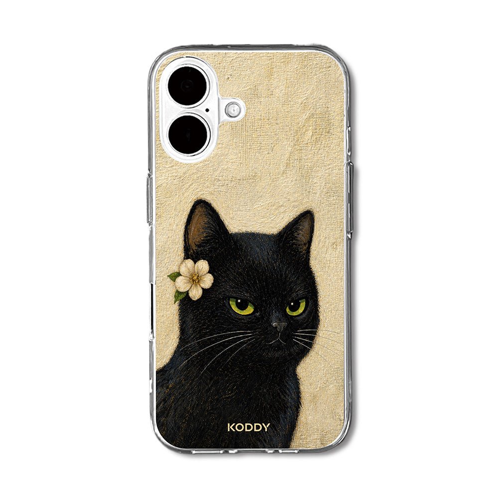 Cute Black Cat Portrait Phone Case-KODDY aesthetic iphone case UK