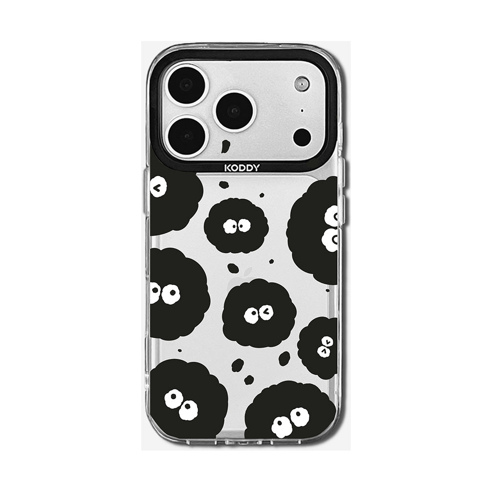 Cute Black Dust Pattern Clear iPhone Case-KODDY