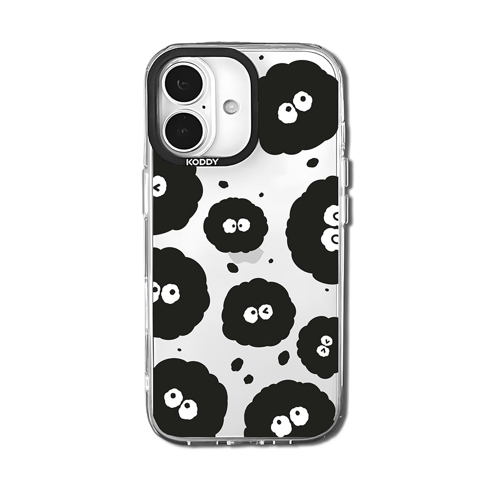 Cute Black Dust Pattern Clear iPhone Case-KODDY