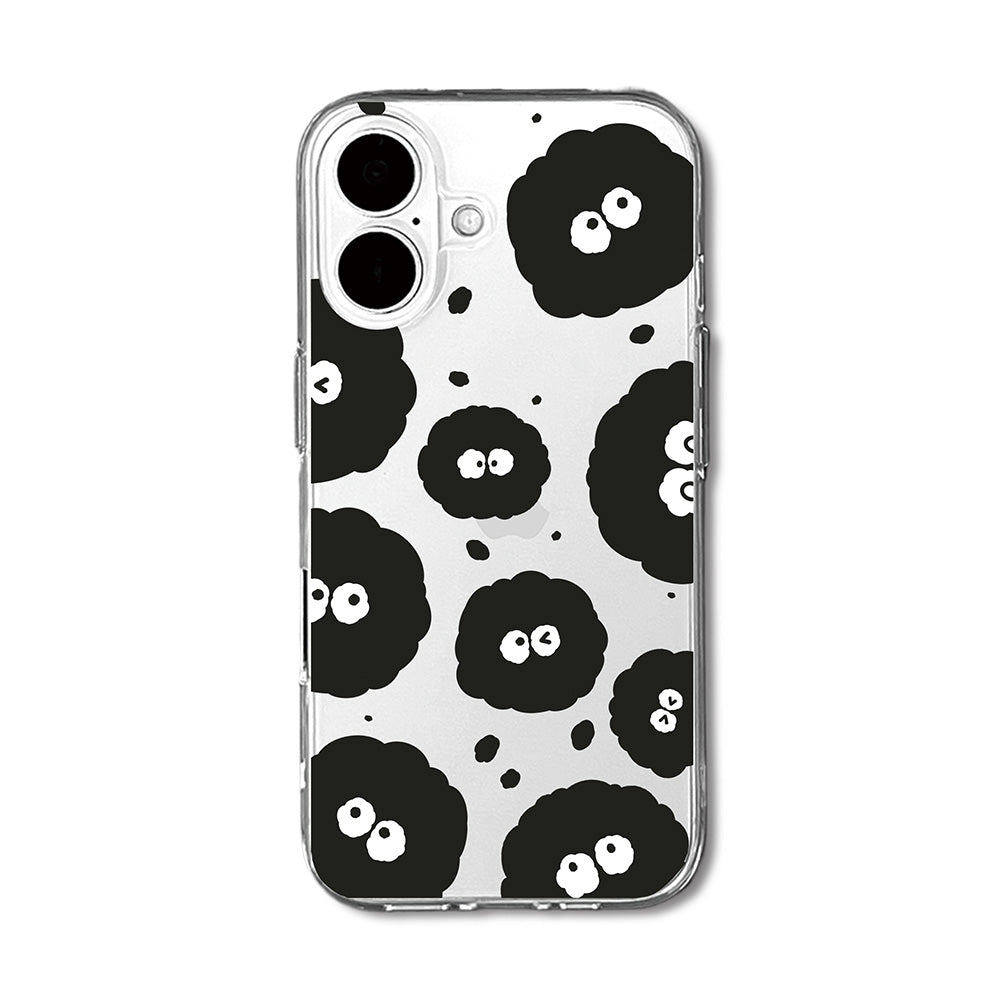 Cute Black Dust Pattern Clear Phone Case