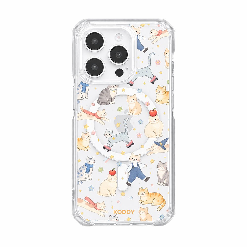 Cute Cat Adventures Clear Phone Case