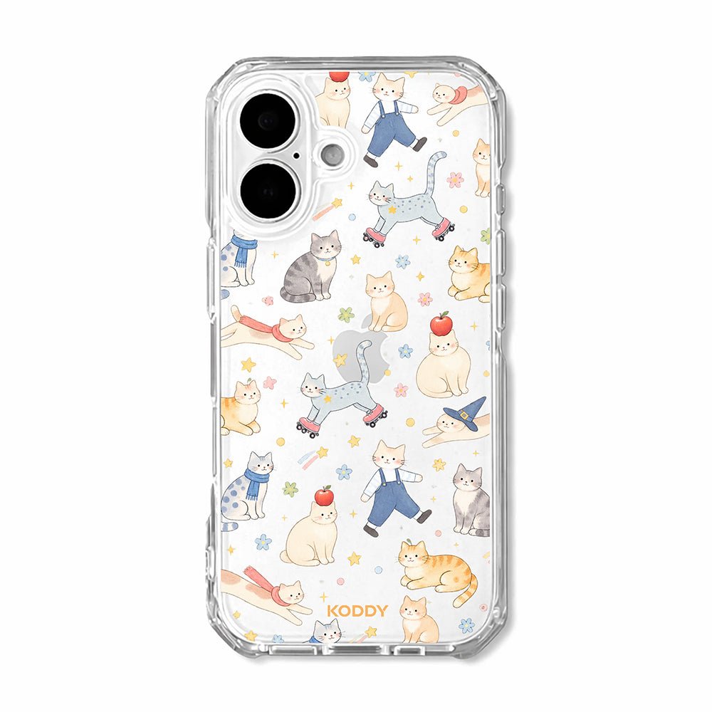 Cute Cat Adventures Clear Phone Case