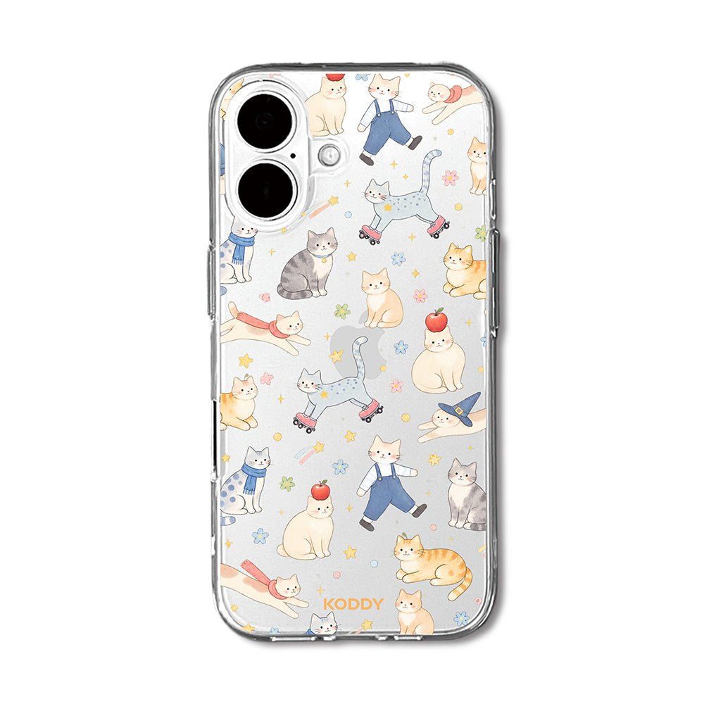 Cute Cat Adventures Clear Phone Case