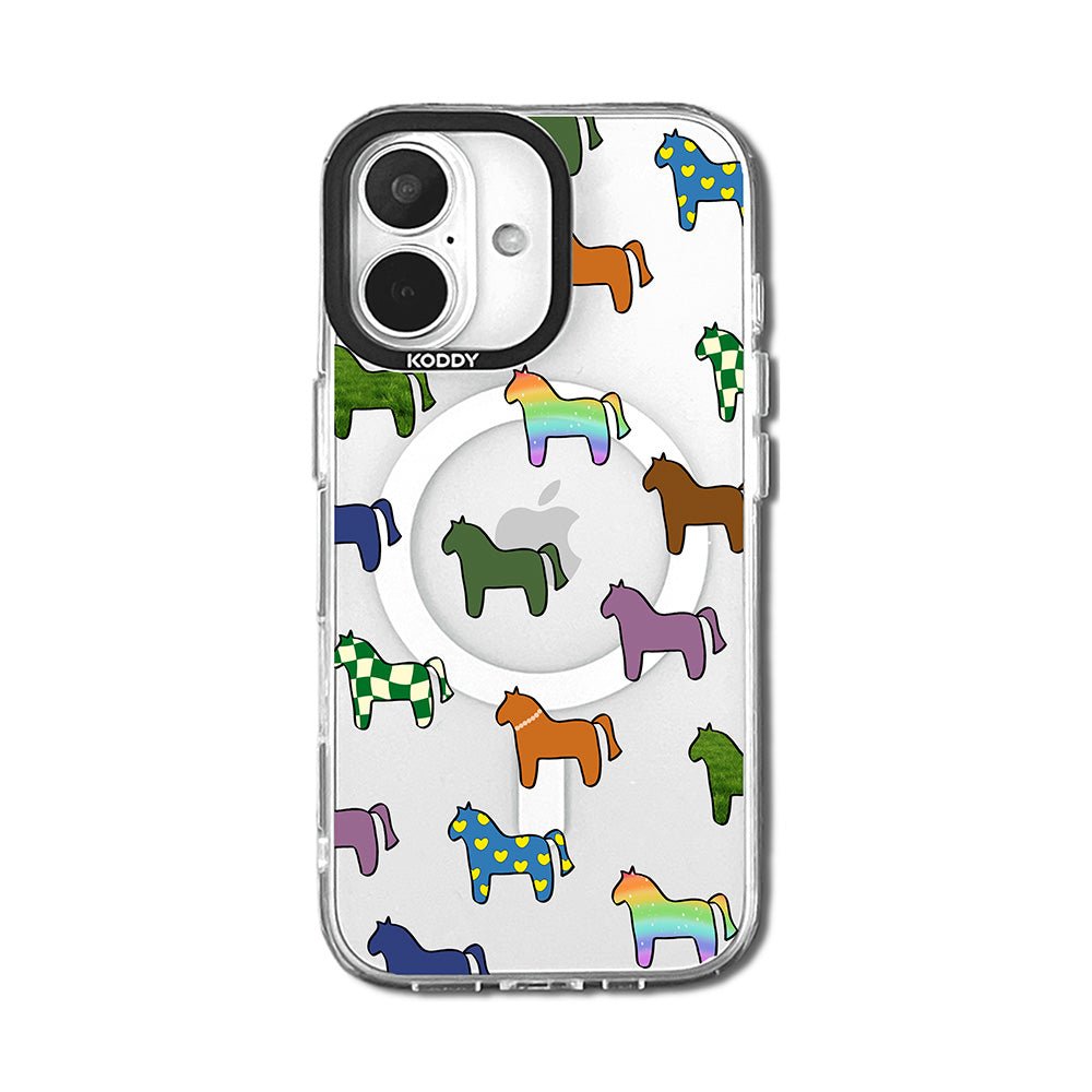Cute Colorful Horse Pattern Clear iPhone Case