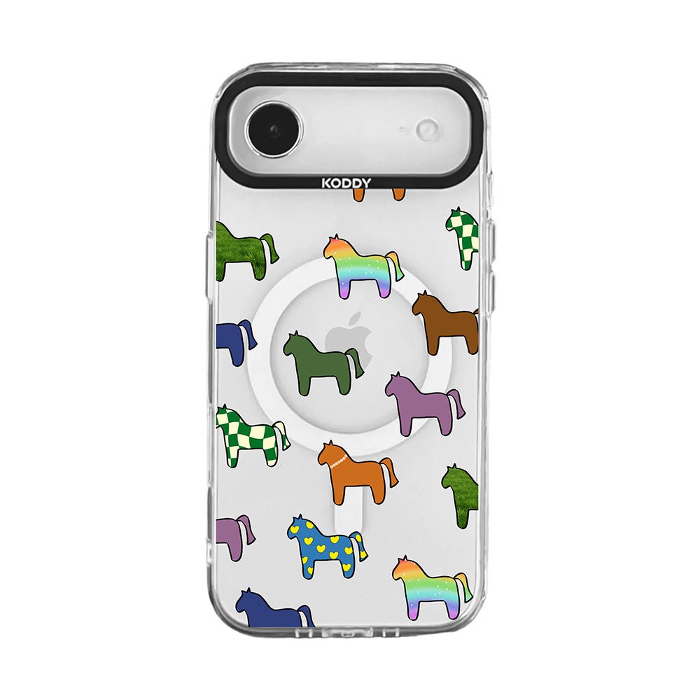 Cute Colorful Horse Pattern Clear iPhone Case
