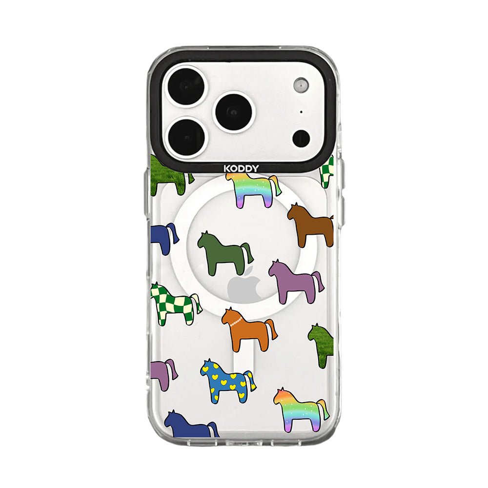 Cute Colorful Horse Pattern Clear iPhone Case