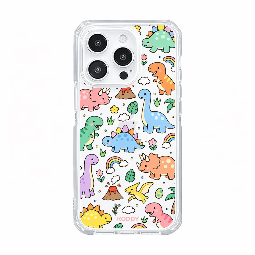 Cute Dinosaur Rainbow Clear Phone Case