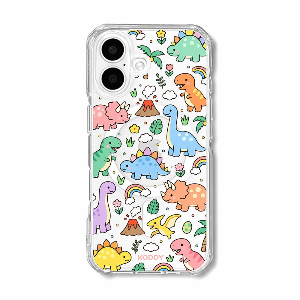 Cute Dinosaur Rainbow Clear Phone Case