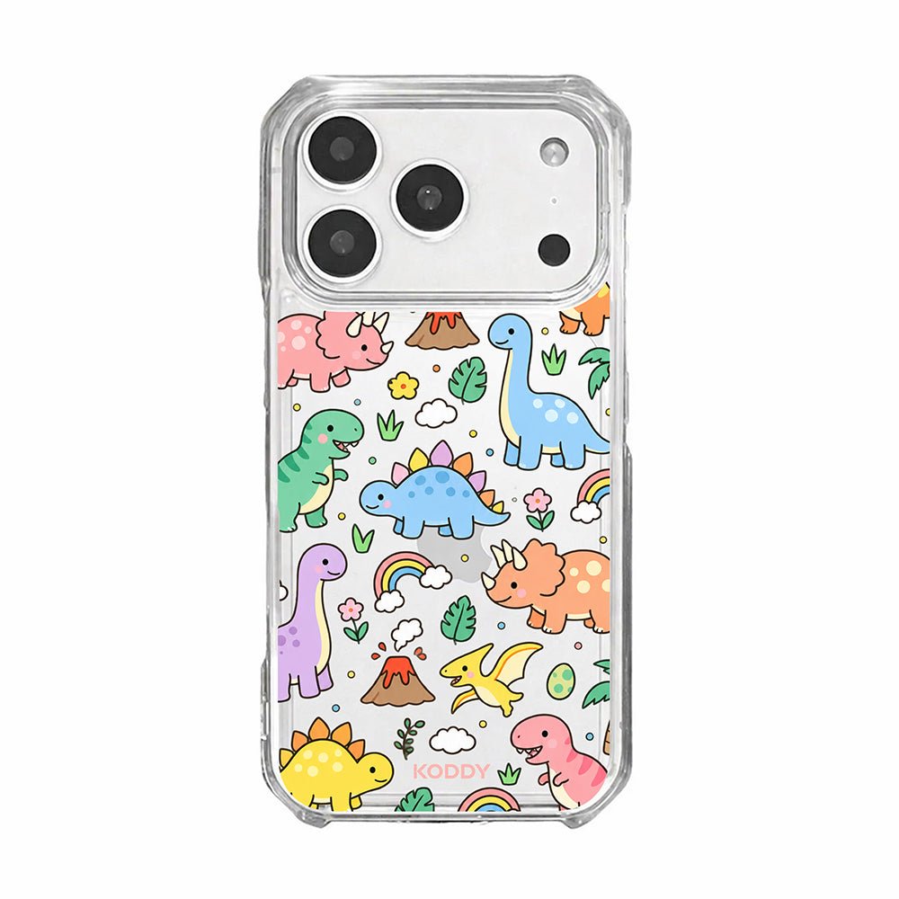 Cute Dinosaur Rainbow Clear Phone Case