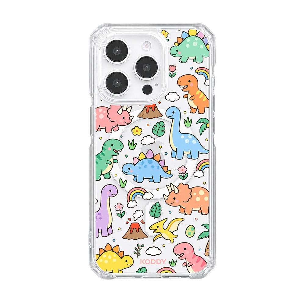 Cute Dinosaur Rainbow Clear Phone Case
