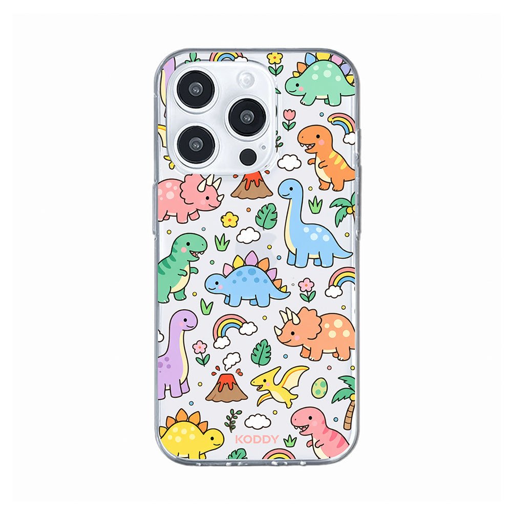 Cute Dinosaur Rainbow Clear Phone Case