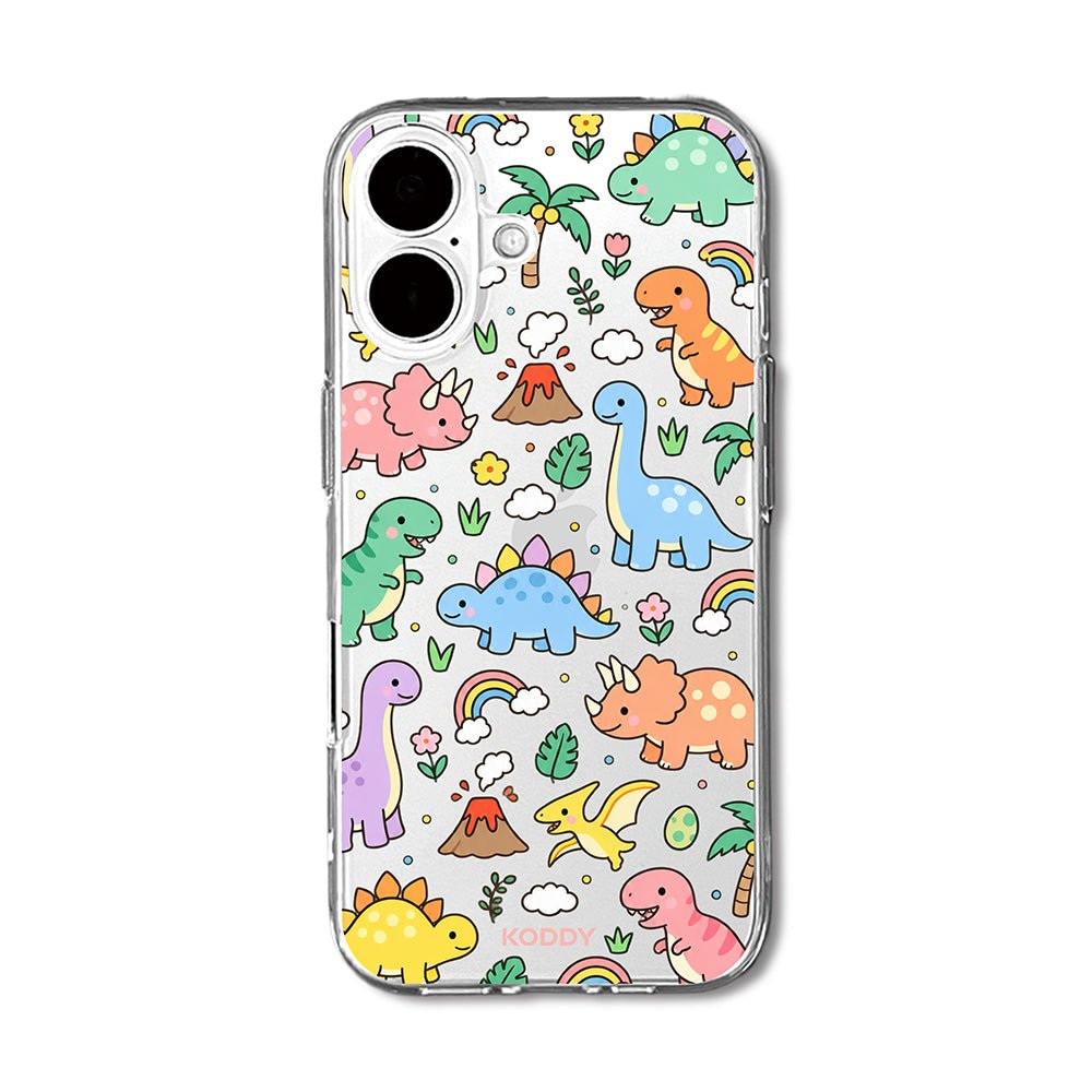 Cute Dinosaur Rainbow Clear Phone Case