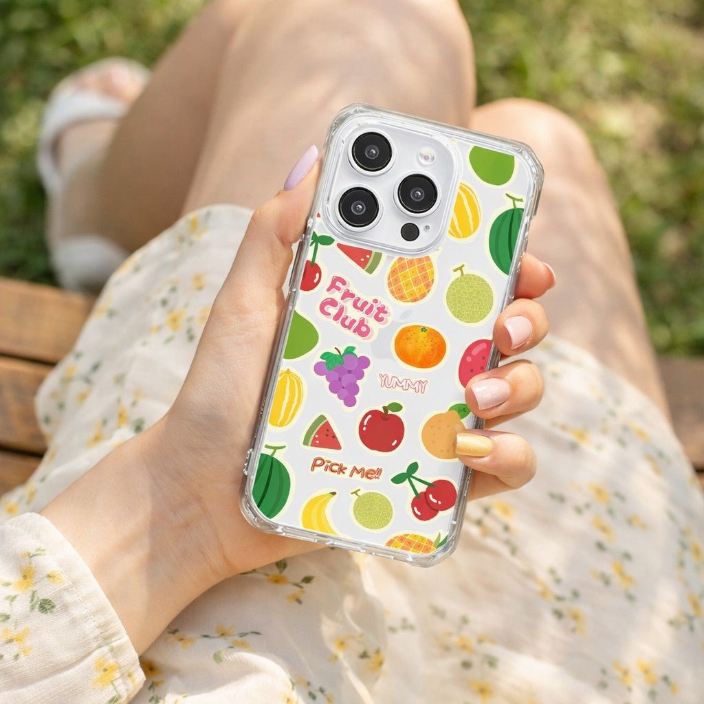 Cute Fruit Stickers Phone Case - KODDY aesthetic iphone case UK