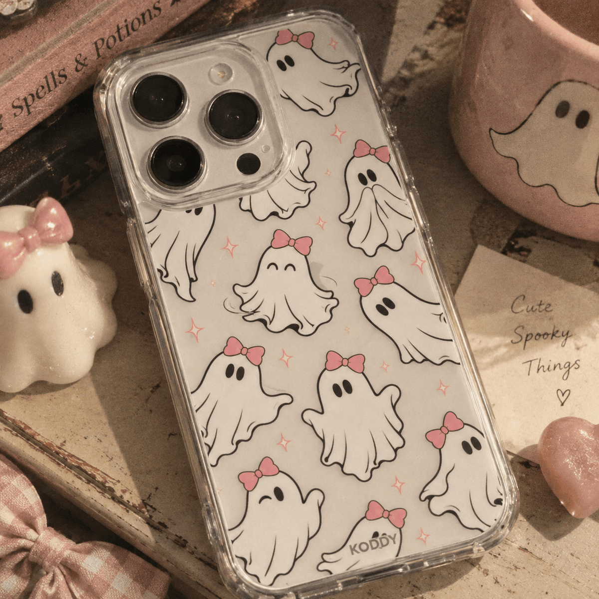 Cute Ghost & Bow Halloween Phone Case-KODDY aesthetic iphone case UK