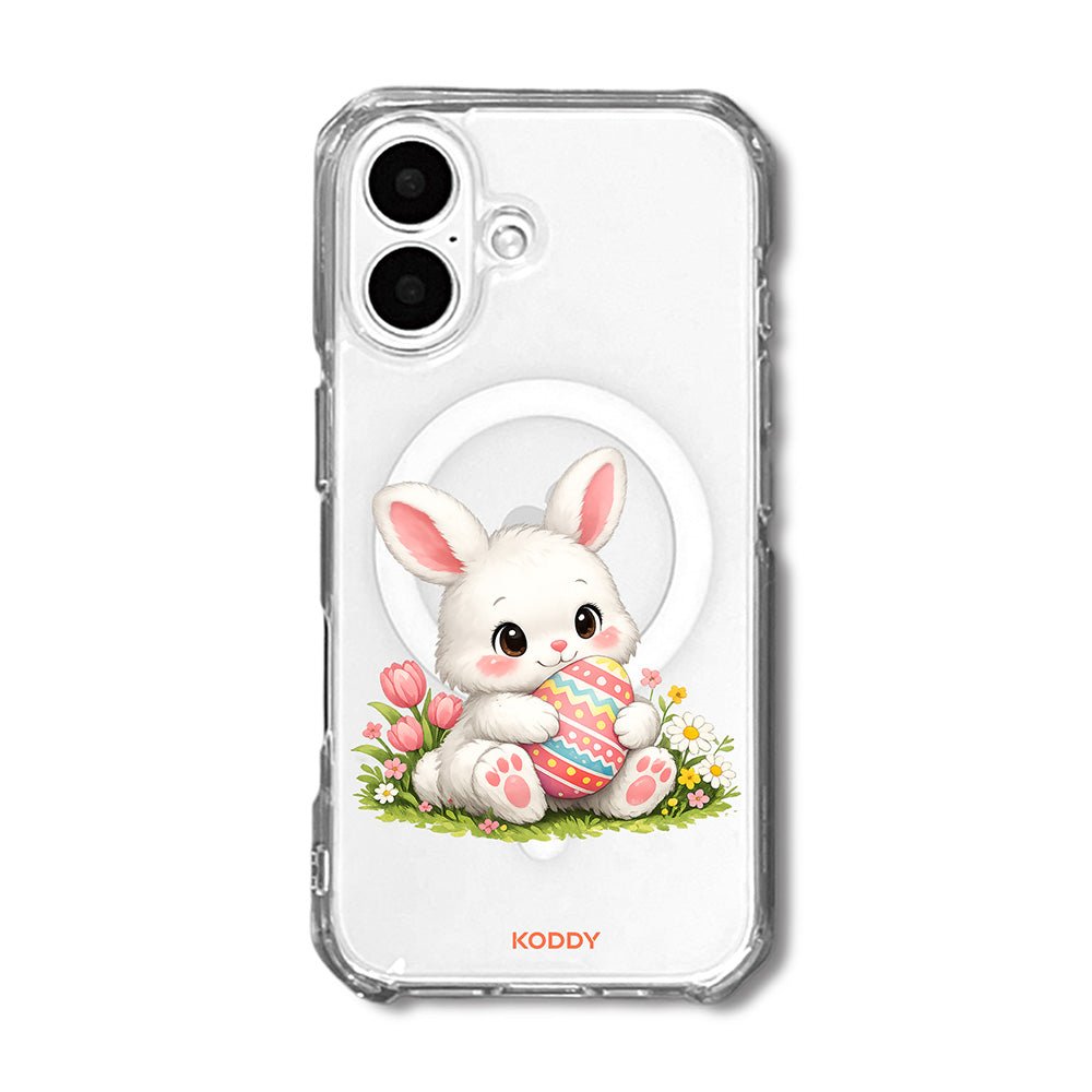 Cute Pink Bunny Egg Clear Phone Case