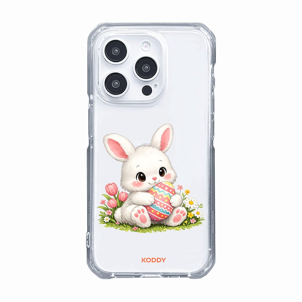 Cute Pink Bunny Egg Clear Phone Case