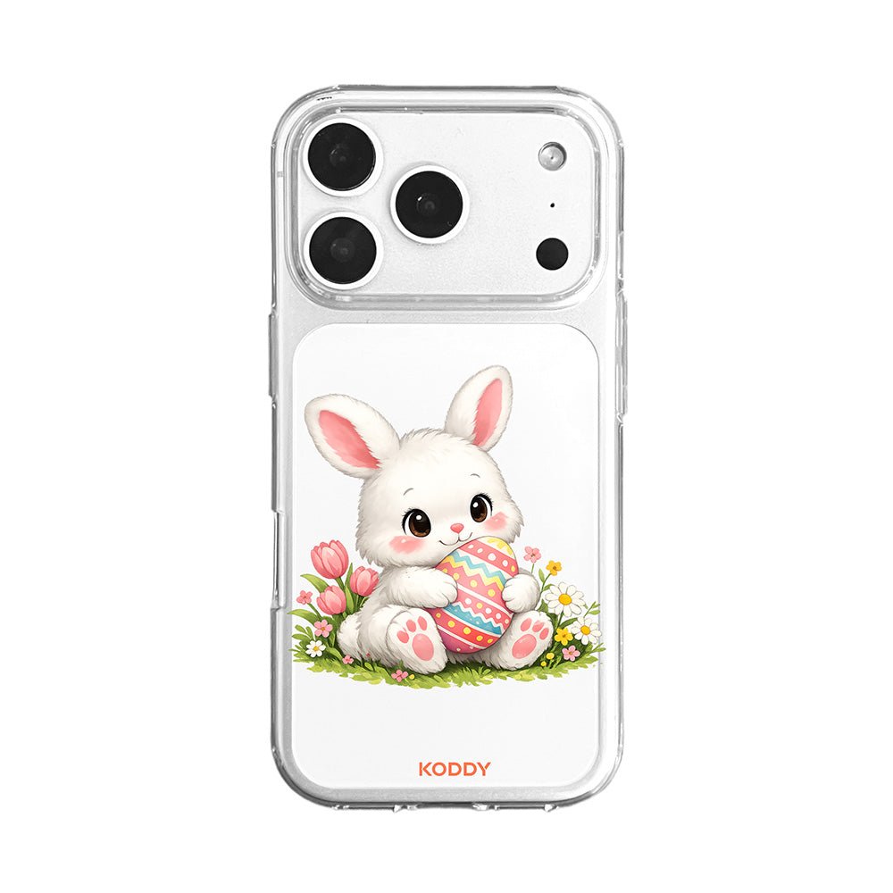 Cute Pink Bunny Egg Clear Phone Case