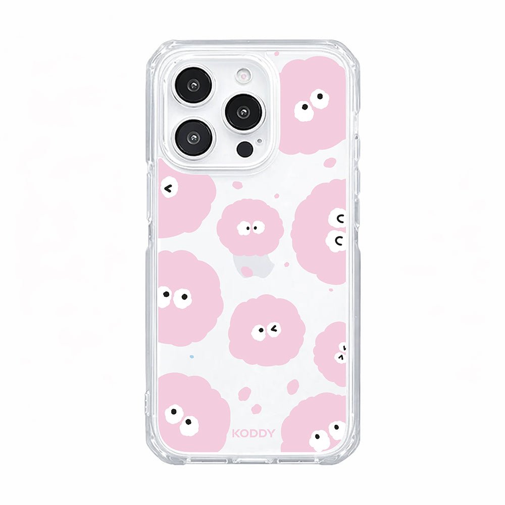 Cute Pink Dust Pattern Clear Phone Case