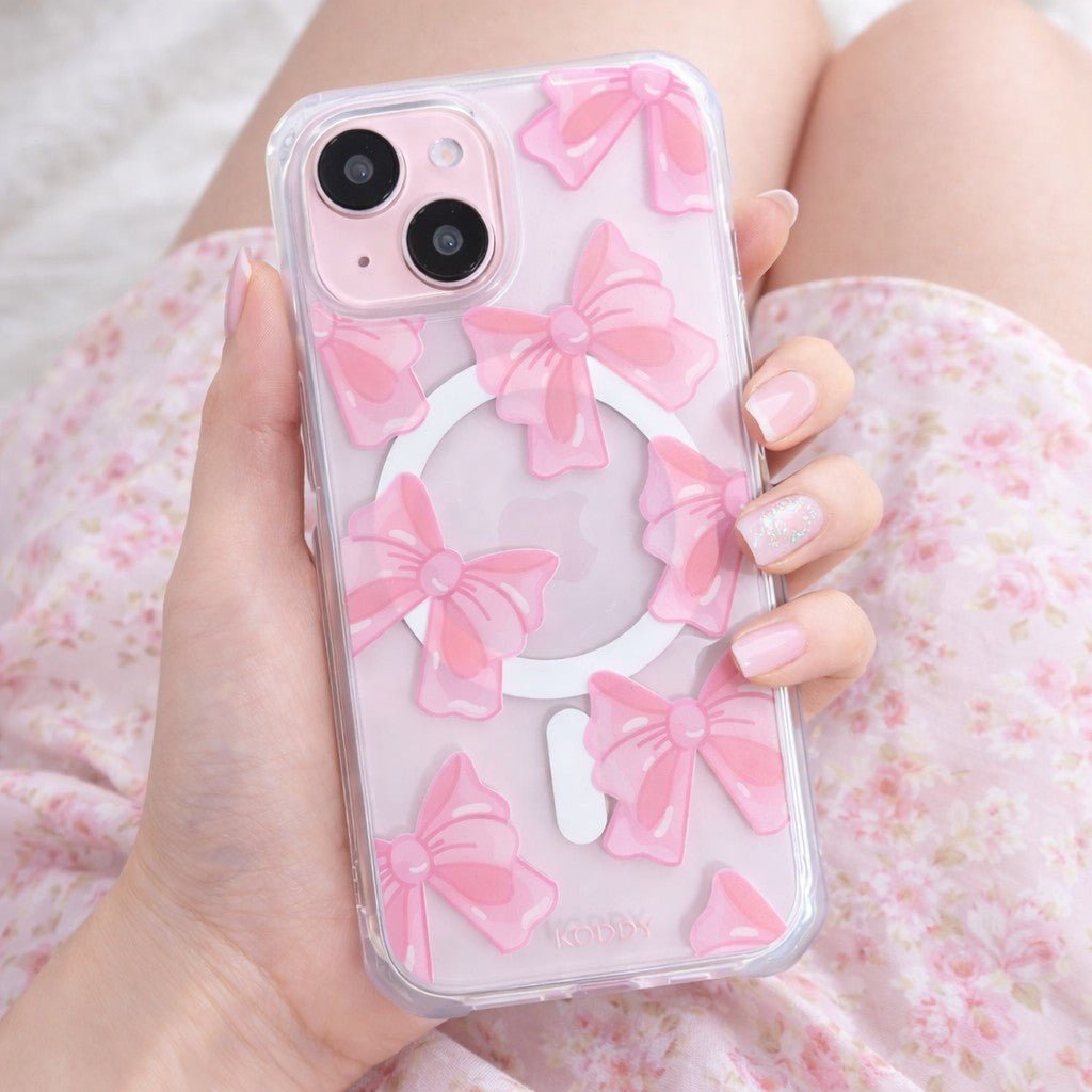 Cute Pink Fluffy Ribbon Bows Phone Case - KODDY
