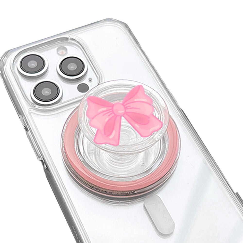 Cute Pink Fluffy Ribbon Phone Grip - KODDY