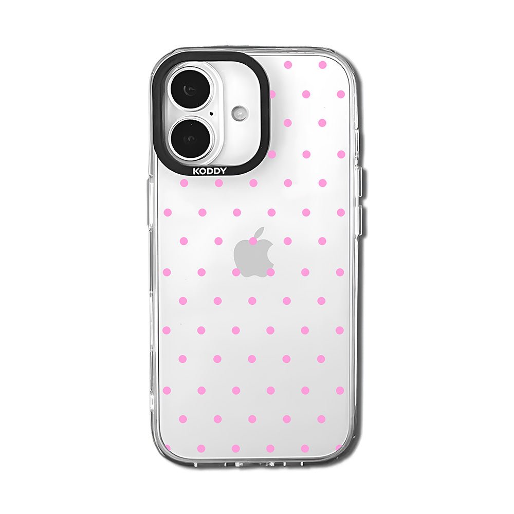 Cute Pink Polka Dot Clear iPhone Case