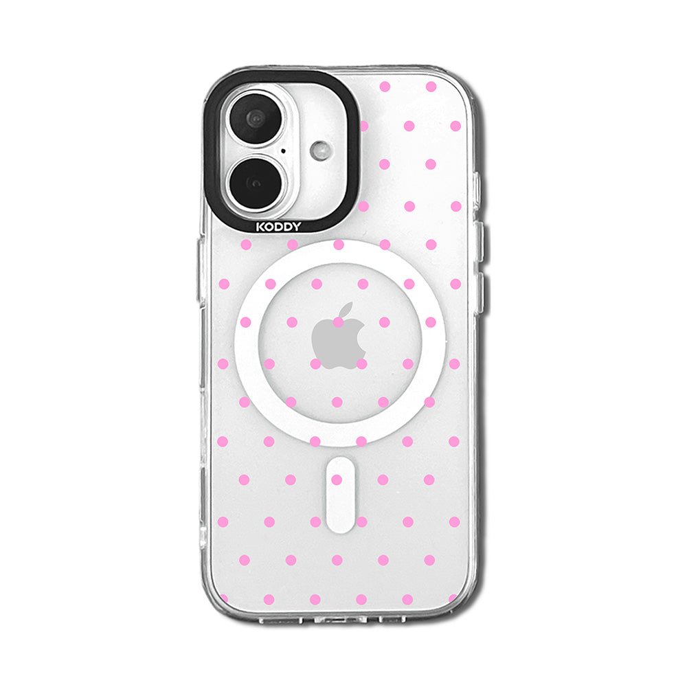 Cute Pink Polka Dot Clear iPhone Case