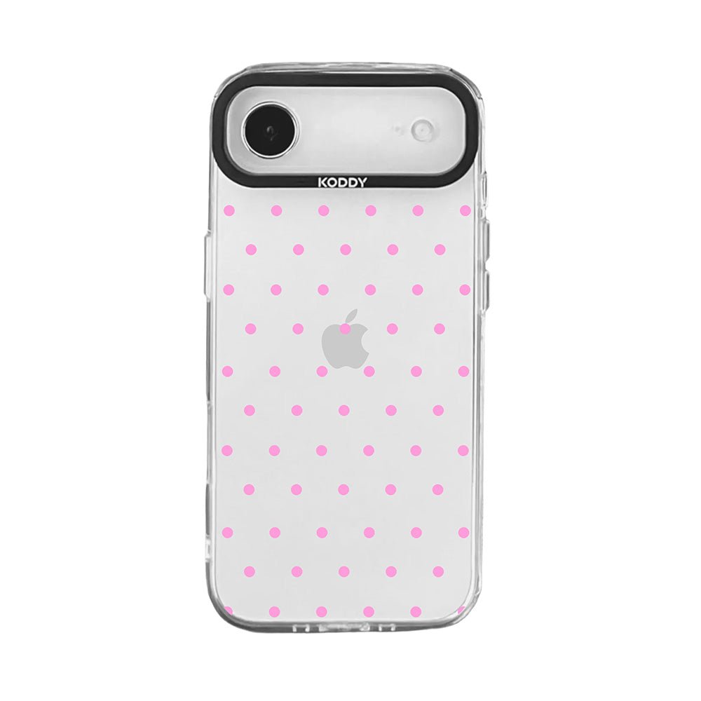 Cute Pink Polka Dot Clear iPhone Case