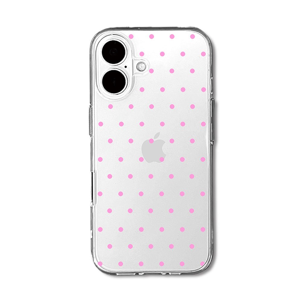 Cute Pink Polka Dot Clear Phone Case
