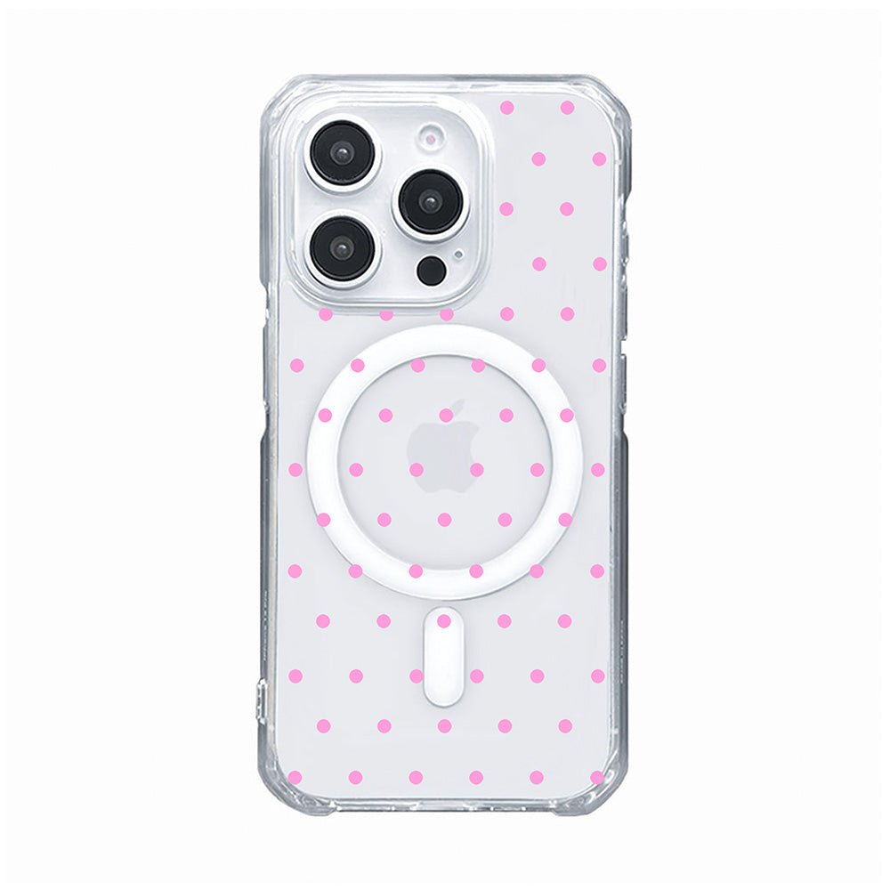 Cute Pink Polka Dot Clear Phone Case