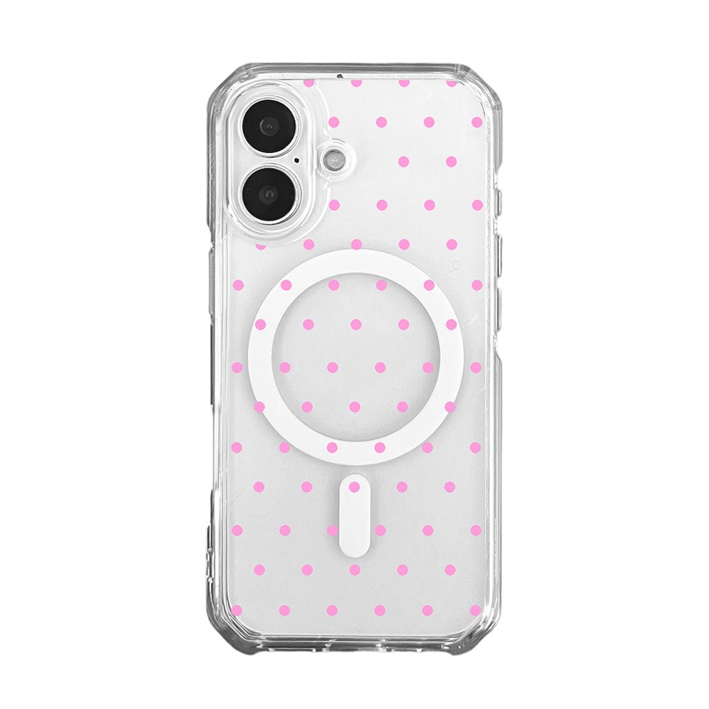 Cute Pink Polka Dot Clear Phone Case - KODDY