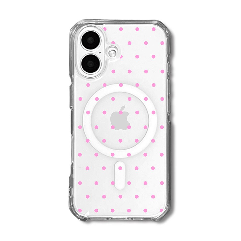 Cute Pink Polka Dot Clear Phone Case