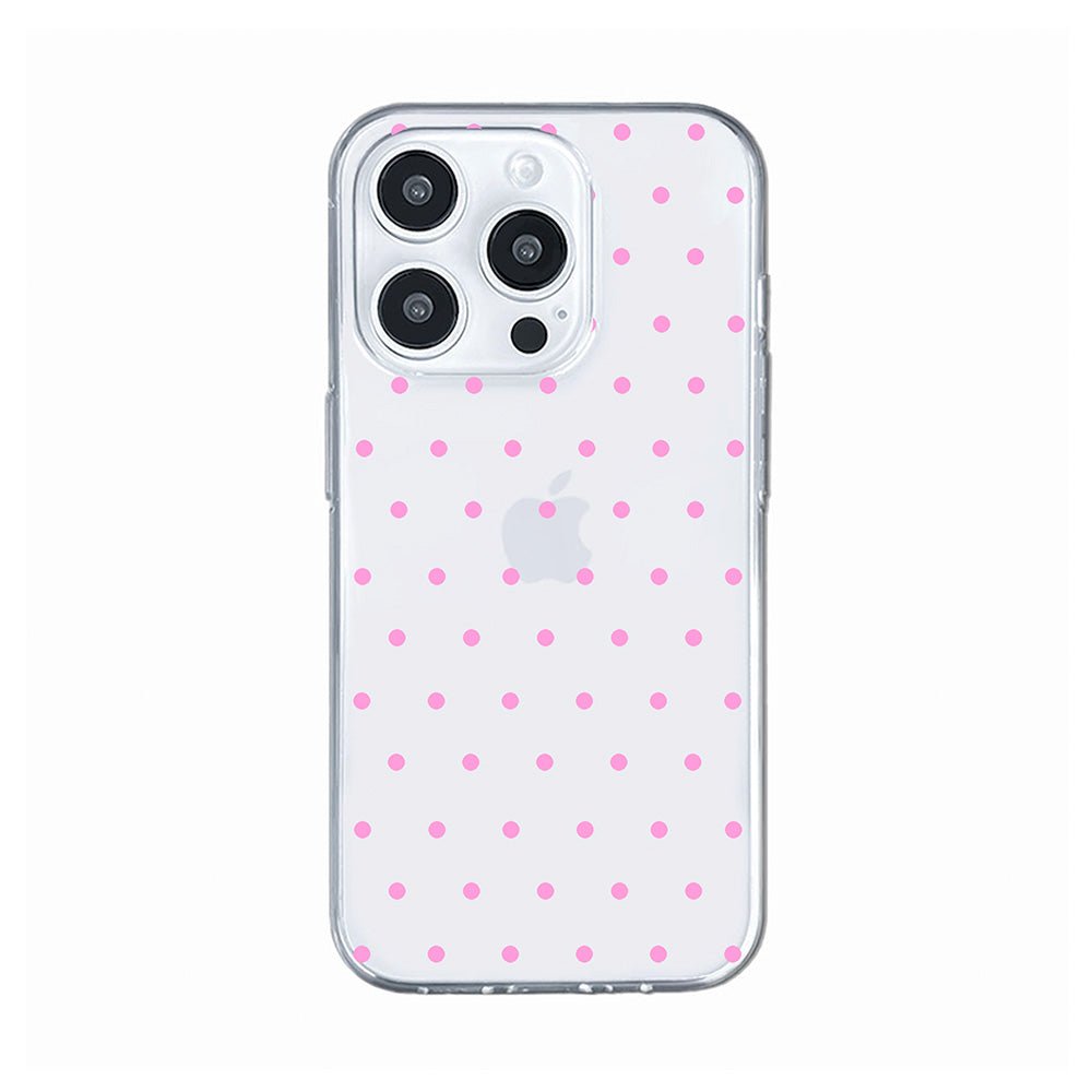 Cute Pink Polka Dot Clear Phone Case