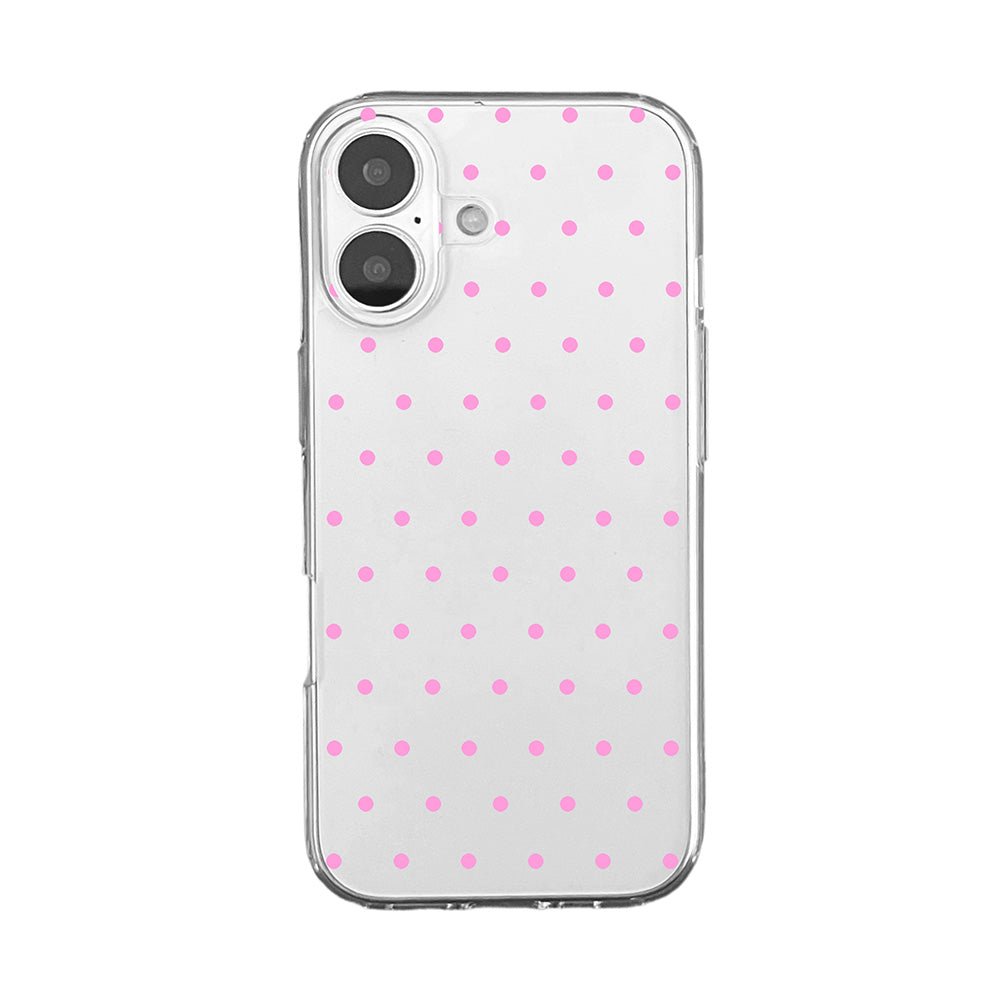 Cute Pink Polka Dot Clear Phone Case - KODDY