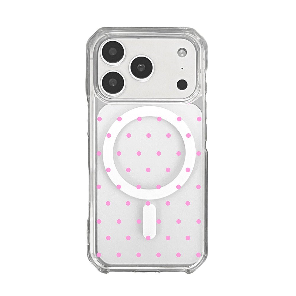 Cute Pink Polka Dot Clear Phone Case - KODDY
