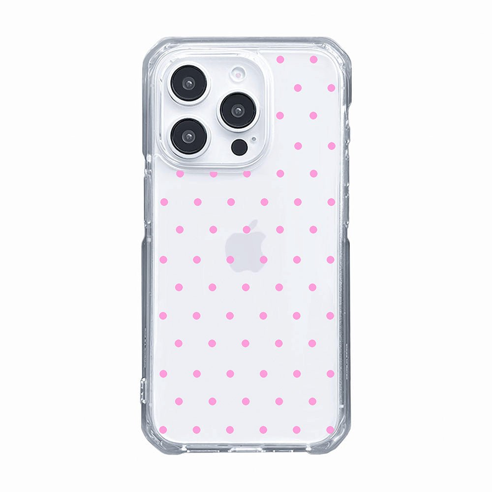 Cute Pink Polka Dot Clear Phone Case
