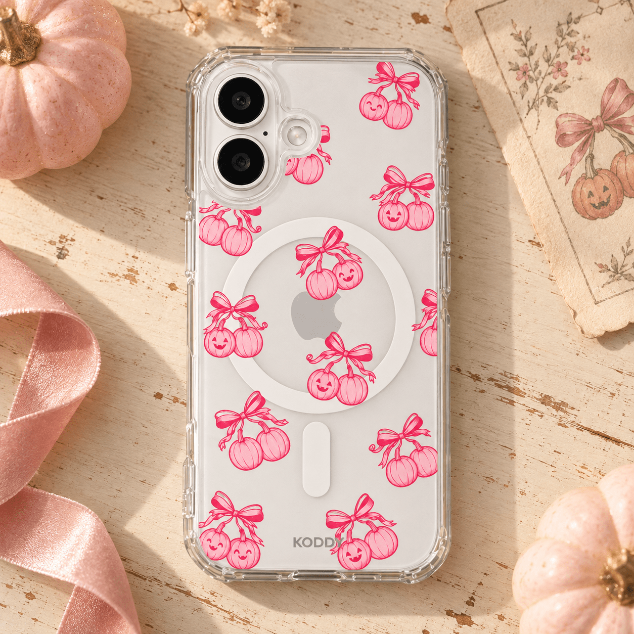 Cute Pumpkin Bow Halloween Phone Case-KODDY aesthetic iphone case UK