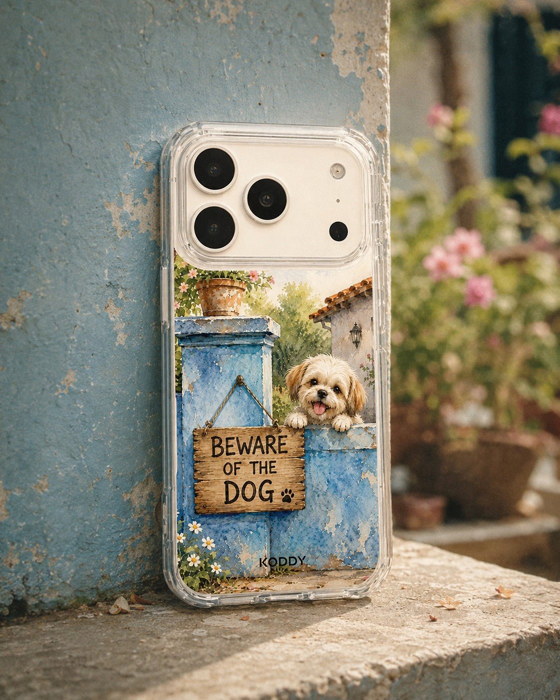 Cute Puppy Beware of the Dog Watercolor Phone Case-KODDY aesthetic iphone case UK