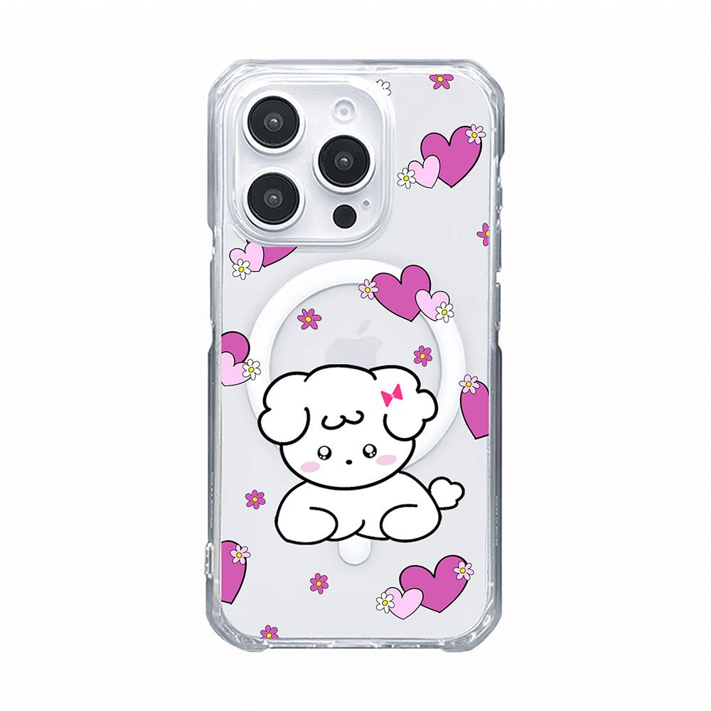 Cute Puppy Heart Clear Shockproof Kawaii Phone Case