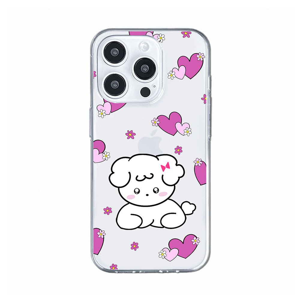 Cute Puppy Heart Clear Shockproof Kawaii Phone Case