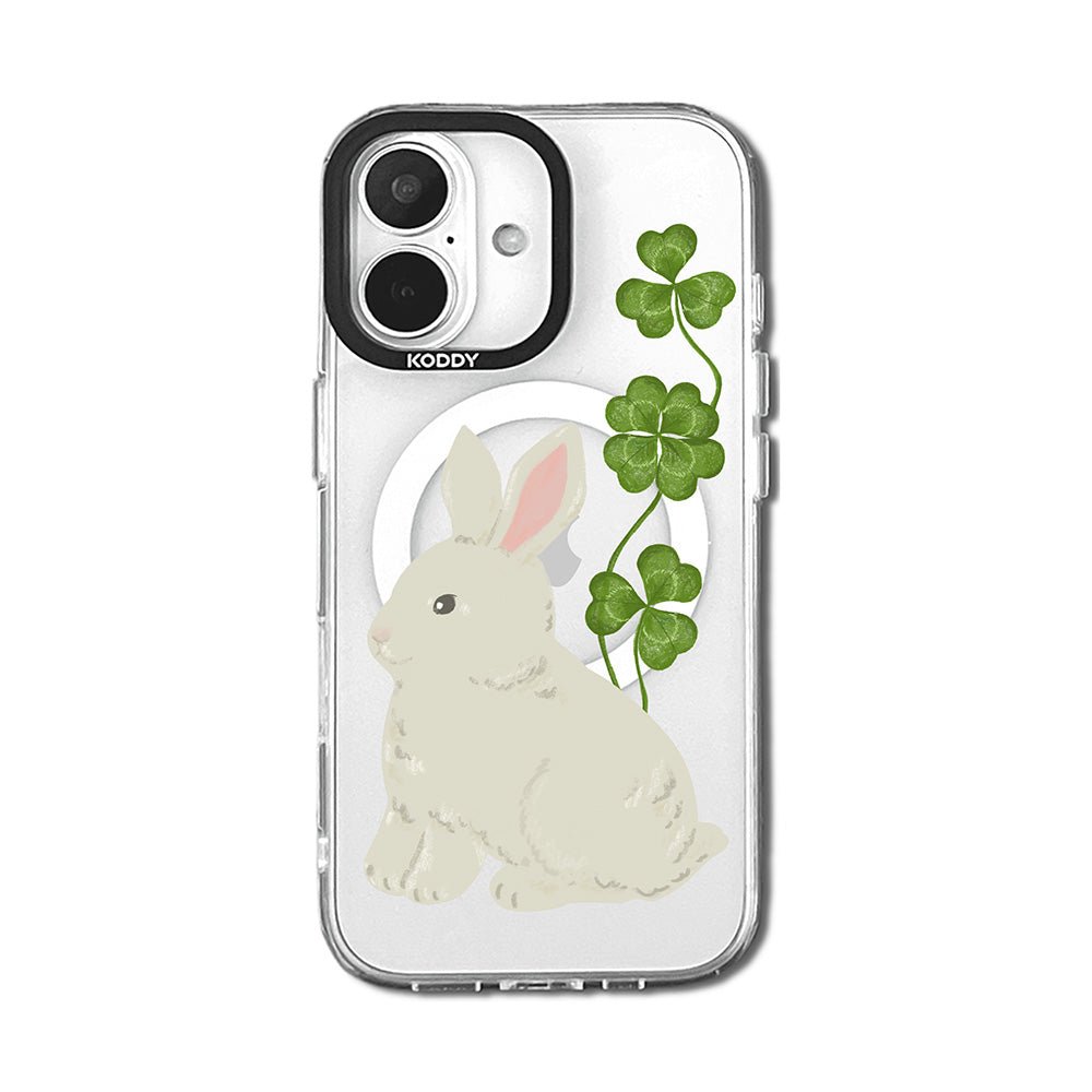 Cute Rabbit Clover Clear iPhone Case