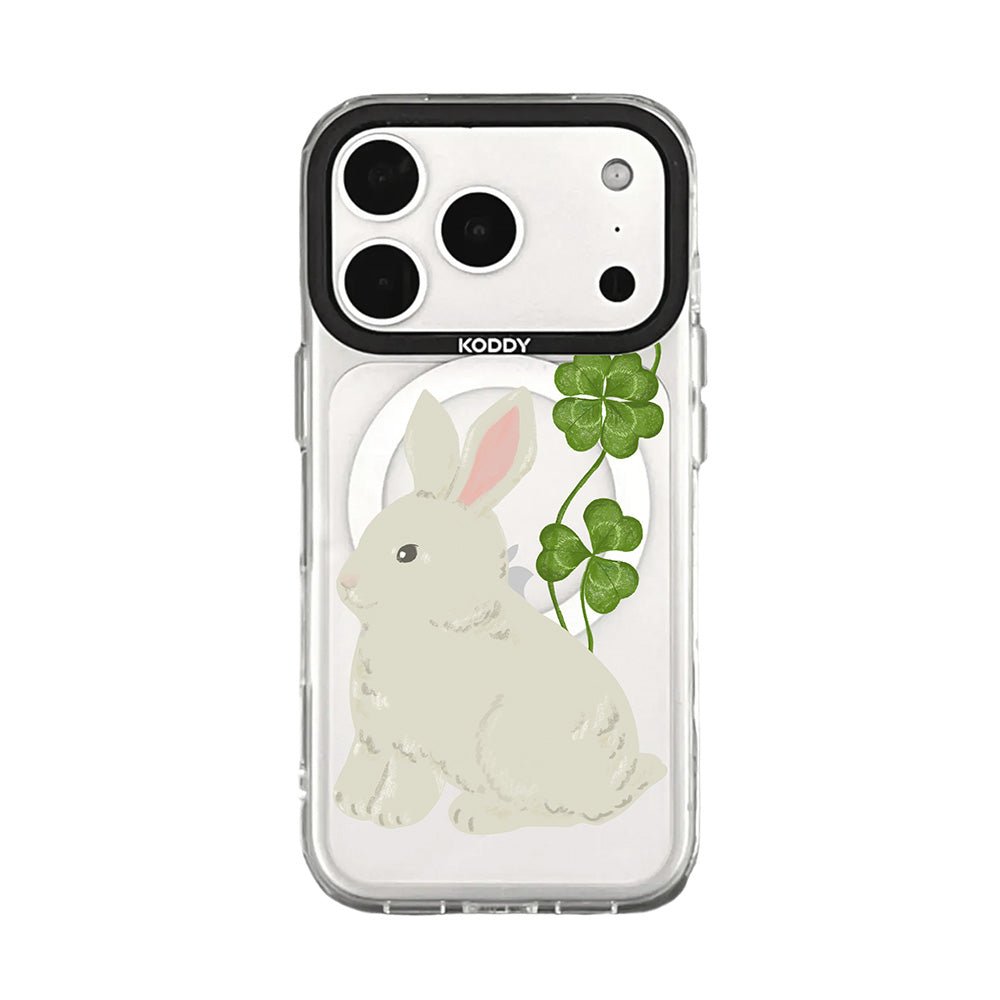 Cute Rabbit Clover Clear iPhone Case