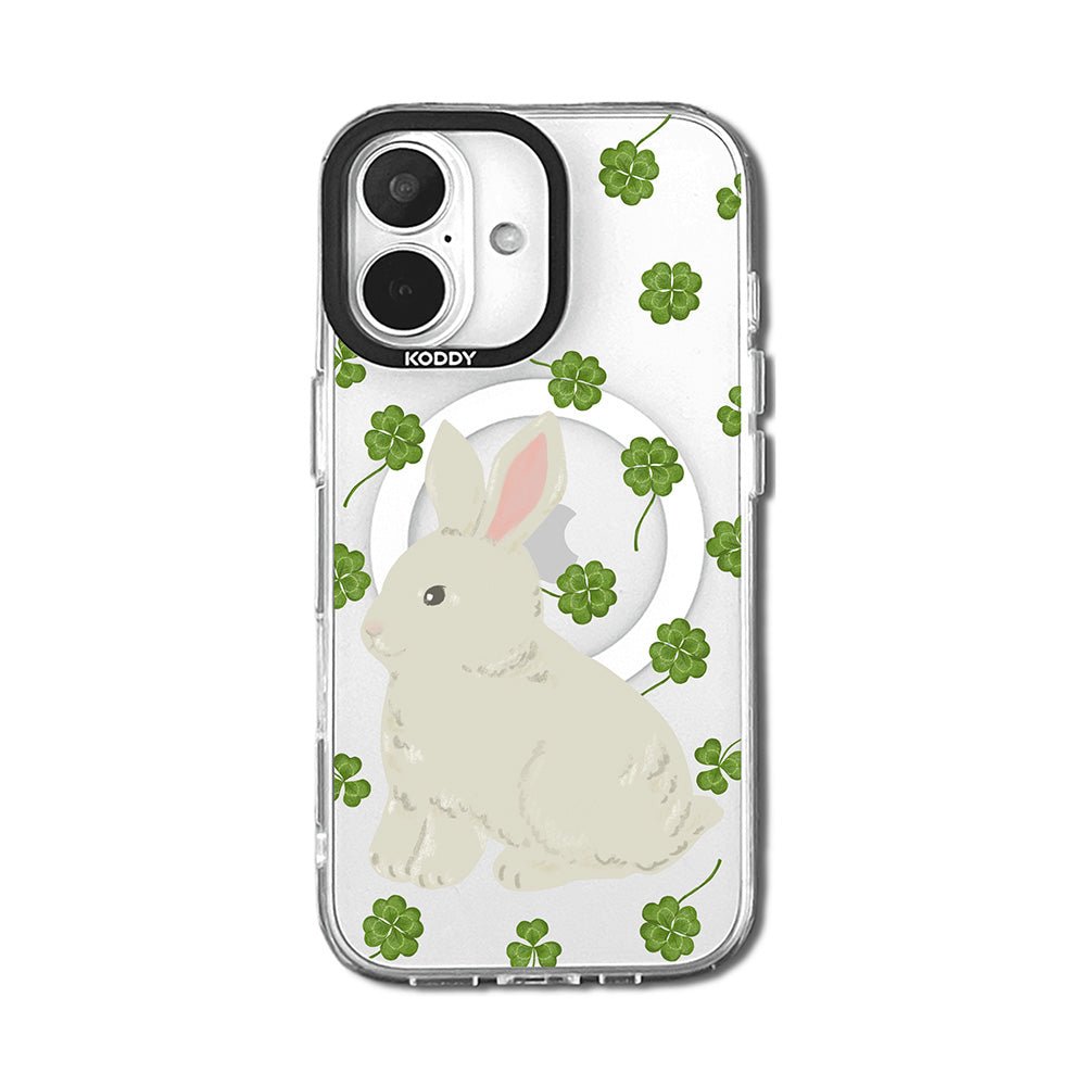 Cute Rabbit Mini Clover Clear iPhone Case