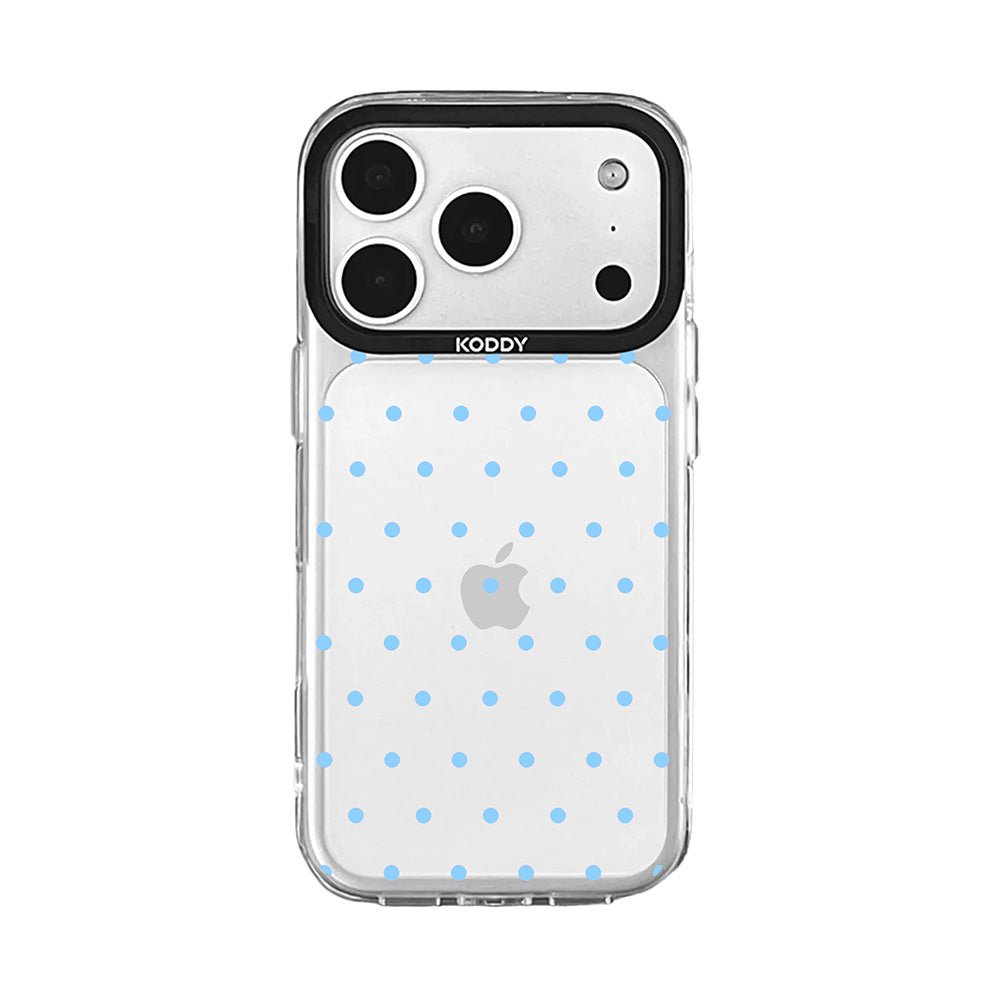 Cute Skyblue Polka Dot Clear iPhone Case