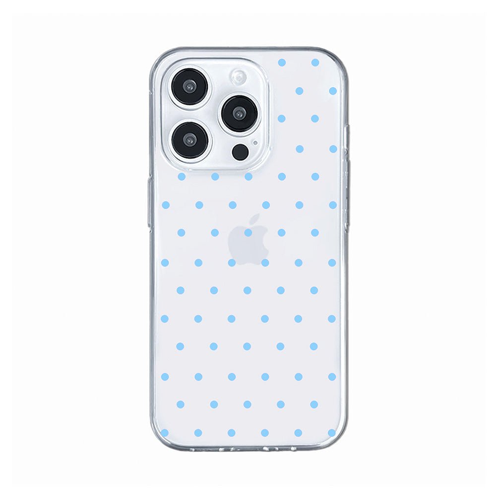 Cute Skyblue Polka Dot Clear Phone Case