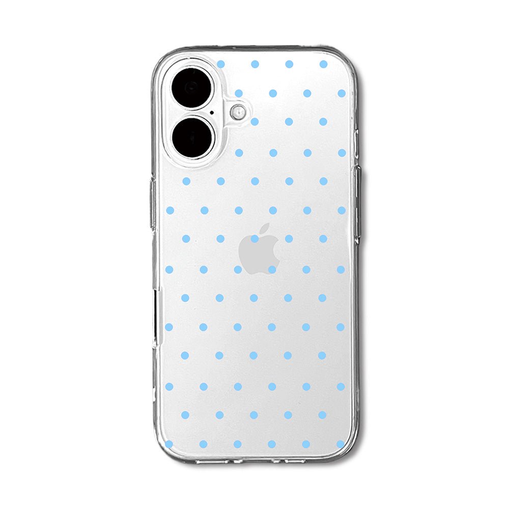Cute Skyblue Polka Dot Clear Phone Case