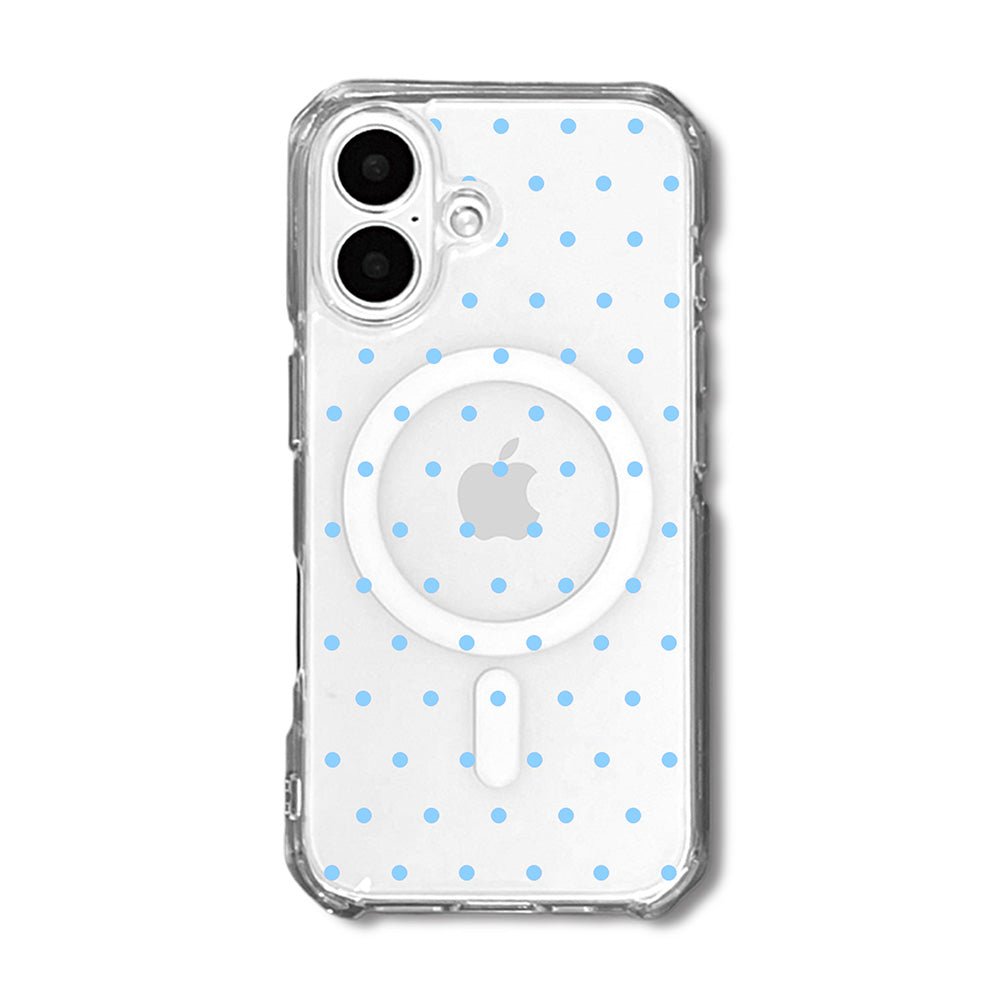 Cute Skyblue Polka Dot Clear Phone Case