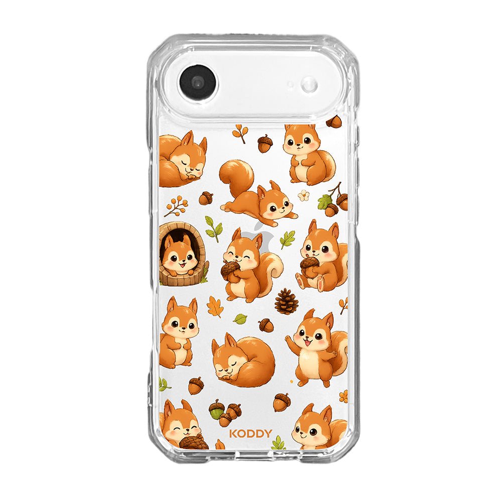 Cute Squirrel and Acorn Clear Phone Case