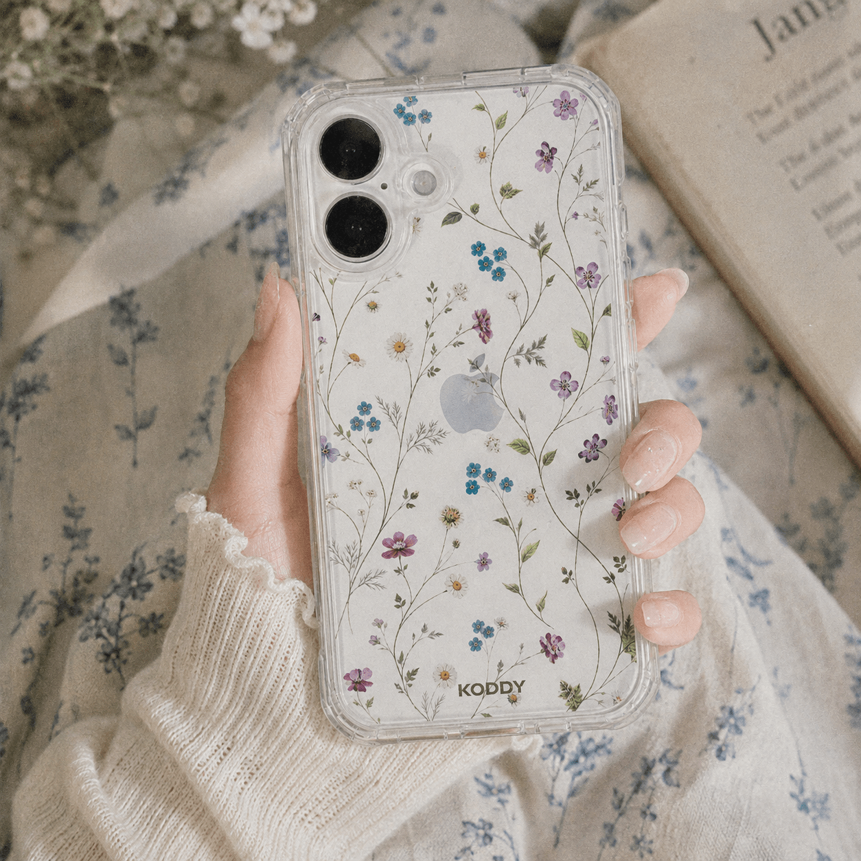 Delicate Wildflower Clear Phone Case-KODDY aesthetic iphone case UK